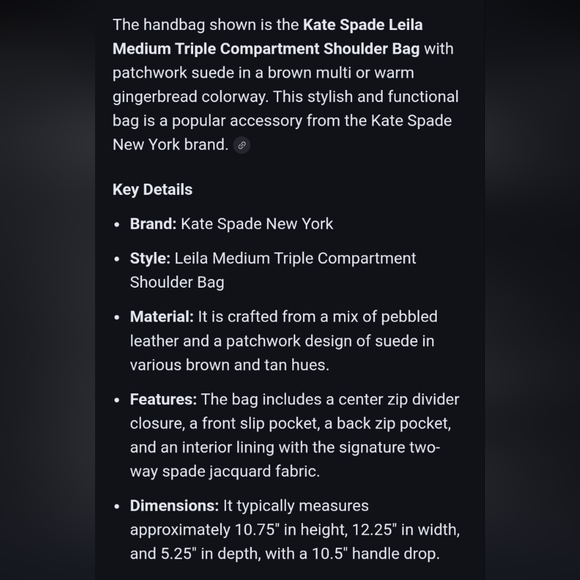 Kate Spade Leila Patchwork Suede And Leather Shoulder Bag - Picture 15 of 16